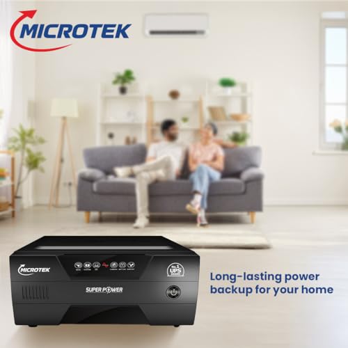 Image of Microtek Inverter for Home, Office & Shops | Super Power New 1200 12V Pure Sine Wave 1115VA / 925W UPS | Wide Voltage Range | High Efficiency | 3 Years Warranty