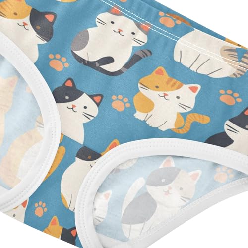 Wusikd Cats Paw Prints Girls' Underwear Cotton Cute Girls Briefs Soft Toddler Underwear 2T4