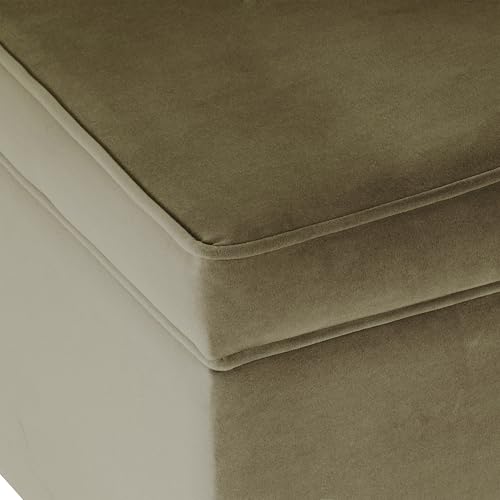 Image of HomePop 24 inch Dinah Collection Storage Ottoman - Light Sage Green Velvet