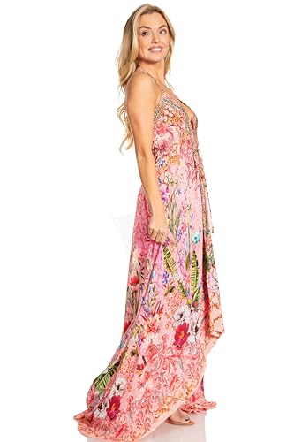 Image of Sakkas Lizi 2025 Womens Maxi High-Low Halter Handkerchief Long Dress Beach Party