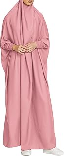 Women Muslim Dress Ramadan Prayer Dress Dubai Islamic Full Length Dress Jilbab Muslim Clothes with Hijab - Buy now