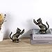 OGANAZI 2 Pack Cat Decorative Bookends for Shelf - Cast Iron Book Ends Cute Dog Bookend Support for Home Decor, Heavy Duty Book Stands Vintage Antique Shelf Decor for Reading Enthusiasts or Cat Lovers