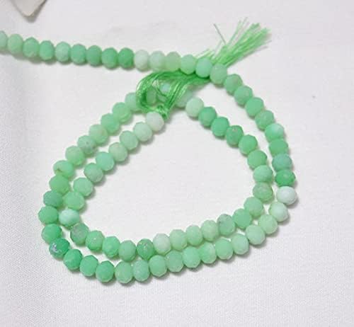 Perles chrysoprase 5mm facettées sans défaut de perçage pour enfilage facile - 3