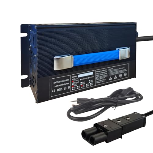 Abakoo New 48V 15A Battery Charger for Yamaha Golf Cart G19 G22, with 2 Pin Plug