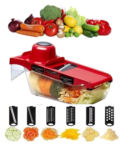 Fatiador Ralador Legumes Mandoline Slicer Multifuncional Aço Inox Cortador De Legumes 6 Em 1