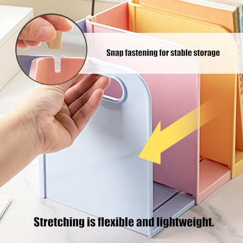 Soporte para libros ajustable y sujetalibros de mesa para estantes 7