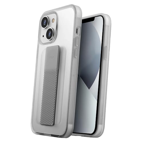 UNIQ HELDRO - Coque de Protection Robuste avec Lanière de Maintien et Sangle Solide - Résistance aux Chutes et aux chocs (iPhone 13 - Transparent)
