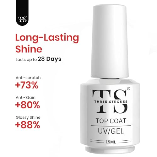 Image of THR3E STROKES 2 Pcs 15Ml No Wipe Gel Top Coat And Base Coat Set - Soak Off Led Nail Lamp Gel Base Top Coat Finish Nail Art Design For Women. (Requires Uv Light)(Machine Se Sukhengi)