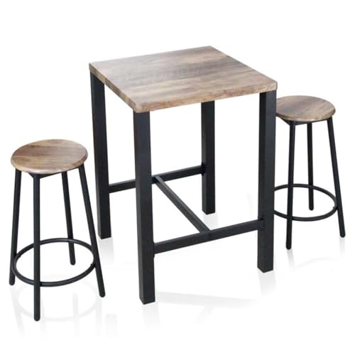 𝐈𝐝𝐞𝐚𝐥𝐞 𝐩𝐞𝐫 𝐛𝐚𝐫 𝐞 𝐚𝐦𝐛𝐢𝐞𝐧𝐭𝐢 𝐝𝐨𝐦𝐞𝐬𝐭𝐢𝐜𝐢 - Pensato per bar e casa, questo set si adatta a diversi utilizzi. Può essere utilizzato come tavolo da snack o zona colazione. Versatile e funzionale. Una soluzione pratica per ambienti dinamici.