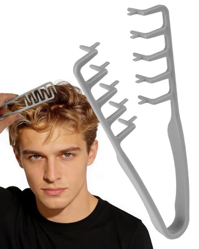 lulir Peigne Texture Homme, Brosse Cheveux Bouclés Grosse Dent Large, Outil Volumisant les...