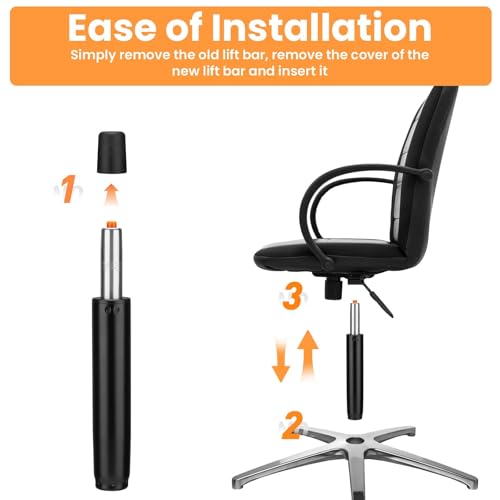 Huiguli Gasdruckfeder, Qualität Neu Class 4 Bürostuhl Ersatz Gaslift, 1000 lbs (450KG), Universelle, Höhenverstellbarer Gasfeder für Drehstühle, Gelten Bürostühle und Stühle, Gesamtlänge 300-450mm