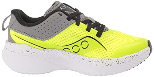 Saucony Kinvara 14 tênis de renda até o dedo, cítrico/cinza, 2,5 EUA unissex criança grande, Citron/