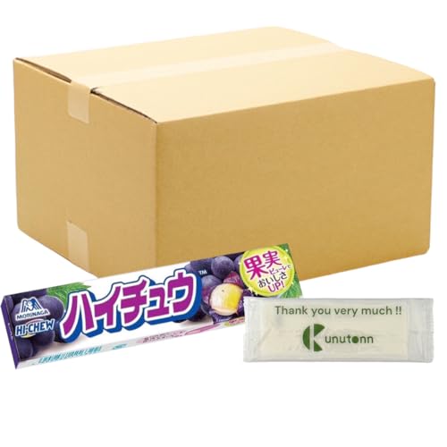 【まとめ買い 24個セット】森永製菓 森永ハイチュウ グレープ 12粒 + Kunutonnオリジナルロゴ入りeおまけ付