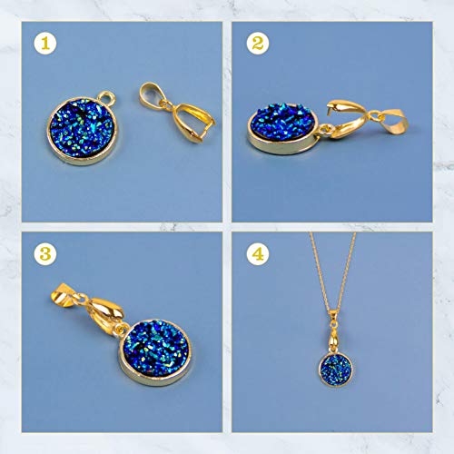 AUEAR, 120 Pack Jewelry Making Supplies Beads Metal Clip Buckle Bead Pendant Connector Pinch Bail Clasp Dangle Findings for Buckles Charm Connection