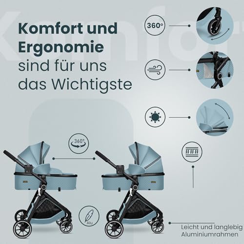 Miniatura 4 de Gagadumi Soho 3 En 1 Cochecito Para Bebé Con Capazo Y Silla De Coche I-Size, Carrito Plegable Ligero Con Accesorios, Desde Recién Nacido Hasta 22 Kg