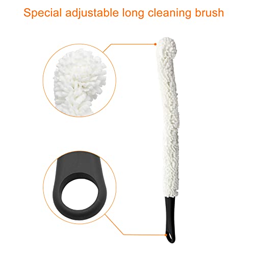 Image of BokWin 3 Pcs Decanter Cleaner Set, Black | Flexible Wine Bottle Cleaning Brush, Decanter Cleaning Balls, Scourer Cleaning Tools