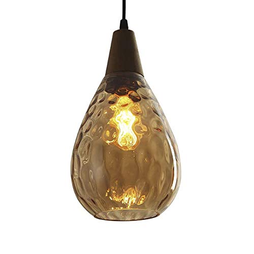 Lámpara colgante nórdica de madera y vidrio Artpad para sala de estar Forma de gota de agua E27 Lámpara colgante de comedor Accesorios colgantes