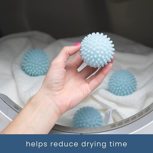 S&T INC. Reusable Plastic Dryer Balls, Fabric Softener for Laundry, Light Blue, 2.5 in, 4 Pack