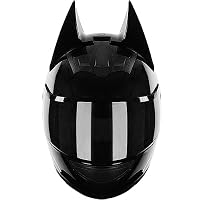 Casque Moto Intégral Femmes Oreilles De Chat - Casque Chevalier ATV Scooter Visières Rabattables Certifié DOT/ECE