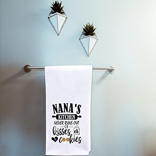 Pofull Nana’s Housewarming Gift Nana's Kitchen Never Runs Out Of Kisses And Cookies Dish Towel (Nana Towel) #TOP4