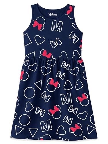 Image of Kuchipoo Disney Girls Minnie Mouse Printed Sleeveless Cotton Dress Combo | Cute Graphic Summer Casual Frock Set | Pack of 3