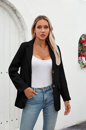 Betusline Womens Business Casual Blazers Open Front Long Sleeve Work Office Suit Jackets2