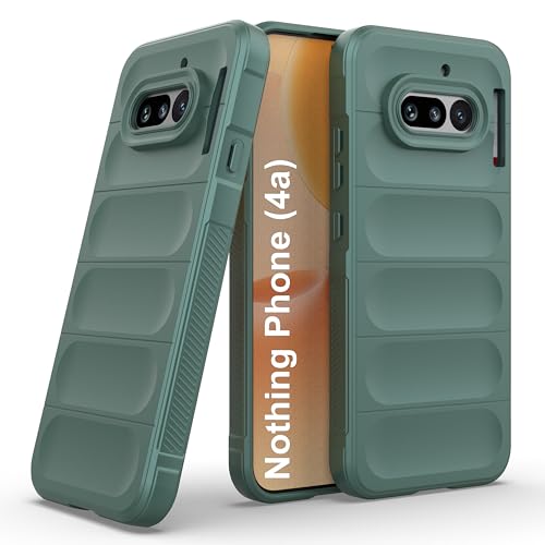 Image of Zapcase Back Case Cover for Nothing Phone (4a) | Compatible for Nothing Phone (4a) Back Cover | Liquid Silicon Magic Case with Camera Protection | Dark Green