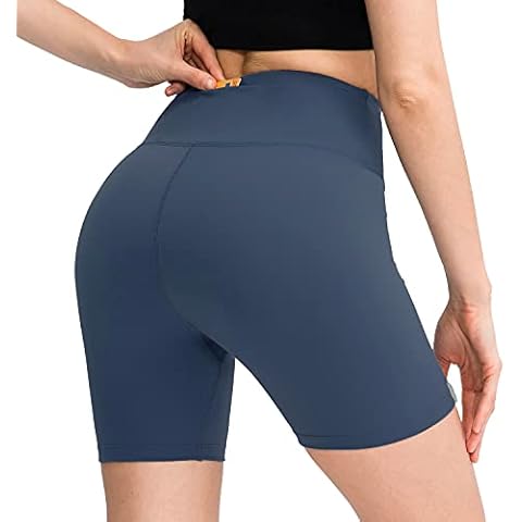 Msicyness Women's High Waist Yoga Shorts Hiking Shorts for Women Workout Running Compression Biker Shorts with Pockets Cover