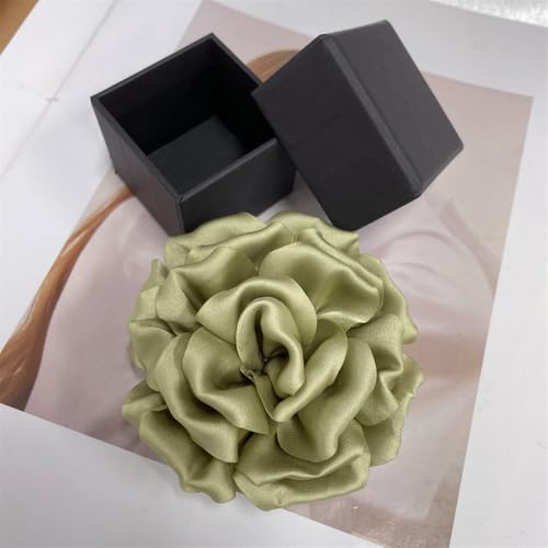 Image of Dainty Peony Rose Flower Brooches Lapel Pins Delicate Elegant Fabric Flowers Brooch Pin for Women Flower Corsage for Wedding Party Accessories Jewelry Gifts100mm