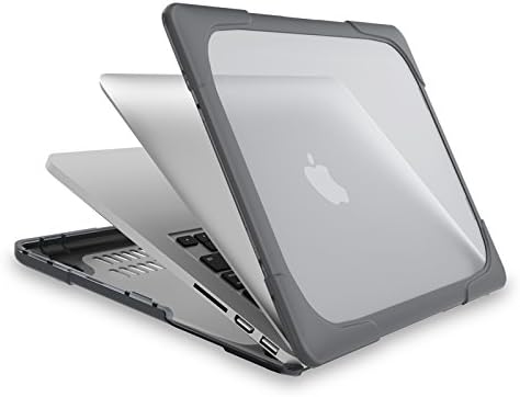 Rugged Case for MacBook Pro 13 inch with Retina Display (Model: A1502/A1425),Heavy Duty Slim Hard Shell Cover Shockproof Protective Cover with Foldable Kickstands (Grey)