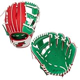 SSK Z5 Craftsman Infield Baseball Glove – 11.25” - 11.5” - 11.75” - 12” – Right & Left Hand Throw (Red/KellyGreen/White, 11.5' - Right Hand Throw)