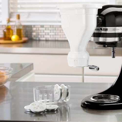6-Piece Pasta Attachment for Kitchenaid Stand Mixer, Home made Pasta Press Attachment with 2 Feed Port