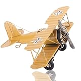 avion jaune et rouge Pièce décorative polyvalente : idéal pour améliorer l'ambiance de votre maison, café, bar ou bureau, ce modèle d'avion vintage crée une atmosphère nostalgique et élégante. Il complète différents styles d'intérieur avec son charme vintage