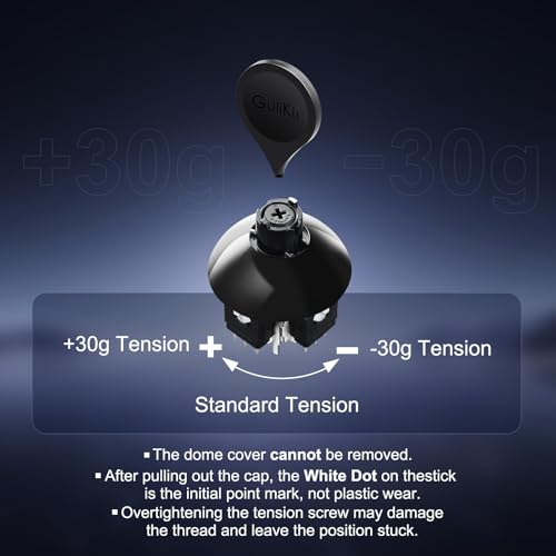Image of AKNES GuliKit TMR Electromagnetic Joysticks for Switch Pro Controller, 720 Adjustable Tension Stick Replacement, with 3 Pairs Height Thumbstick Caps, Soldering Required