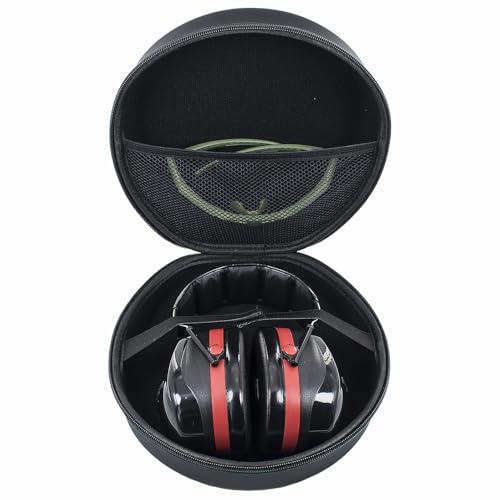YIIWAY Funda Duro Estuche Case Compatible con 3M Peltor Optime I/Optime II/Optime III/Bull's Eye/SportTac/Kid / X4A / X2AC1 X2 Orejeras Protector Auditivo, Funda Solo - Negro YC80084