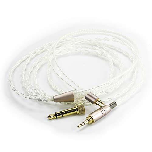 NewFantasia 6N OCC Copper Silver Plated Upgrade Audio Cable 3.5mm Male and 6.3mm Adapter Compatible with Compatible with Hifiman HE400S, HE-400i (Dual 2.5mm Version) Headphone (2X 2.5mm Version)