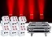 Rockville FLIP Charge Pack White 6 Par Wash Up Lights+Charging Case - Wireless DMX, 4 Group WiFi App, 15 Hour Battery, Easy Angle Adjustment