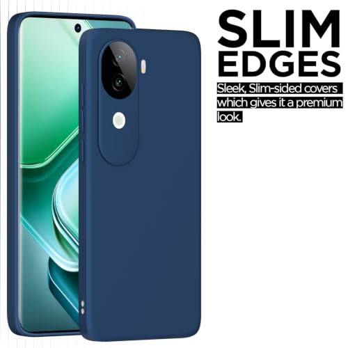 Image of Outlouders Back Cover for Vivo V40e / iQOO Z9s 5G | Camera Protection | Durable Soft Matte Silicone Bumper Case (Blue)