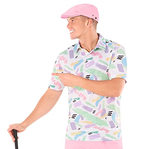 Image of Royal & Awesome Pastel Golf Hats Men, Funny Golf Hats, Mens Newsboy Cap, Flat Cap Style, Bright Pastel Design, One Size