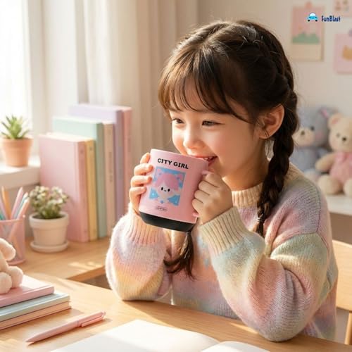 Image of FunBlast Milk Mug for Kids - 450 Ml; Unbreakable Mug for Kids, Milk Mugs for Kids Unbreakable - Milk Drinking Cup for Kids (City Girl)