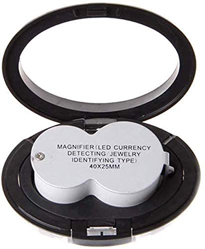Lupa Lupa HD Lupa de Mano con luz LED 40 aumentos Lupa Matrimonio