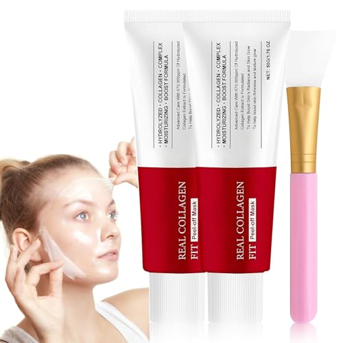 2 Piezas Mascarilla Colageno Facial Coreana, Collagen Night Wrapping Mask, Mascarilla Facial de Colágeno, Collagen Overnight Wrap Peel Off Mask, Mascarillas Faciales de Noche de Colageno Face Mask
