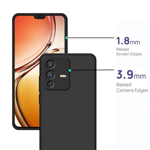 HELLO ZONE Matte Finish Soft Back Case for Vivo V23 5G - Black - Image 3