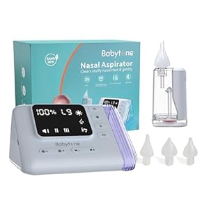 Aspirador nasal eléctrico para bebés, Aspirador nasal recargable con 9 niveles, música y luz, 3 puntas de silicona, diseño antirreflujo 360