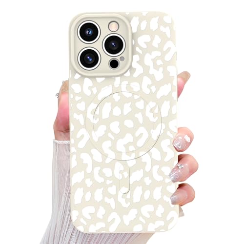 Coque MagSafe iPhone 15 Pro Max léopard blanc antichoc avec protection caméra