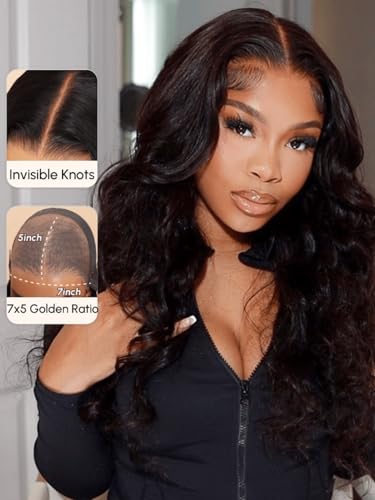 Image of Beauty Forever Glueless Frontal Wig - Pre Cut Lace Front Wigs Body Wave Human Hair - 13x4, 150% Density, 18 Inch