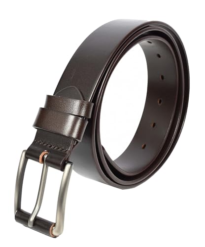 Mens Real Leather Handmade Casual Style Every Day Adjustable Daily Wear Belt Taraz, Brown, Length 92 cm, 32
