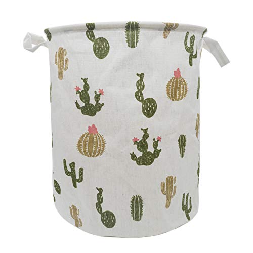 Anzirose Ronda cesto de la Ropa Laundry Hamper Basket Impermeable Cesto para la Colada Plegable Cesta de Ropa Cesta de Almacenamiento para Juguete de los niños y más (Cactus)