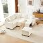 Beige| Pull|out Sofa With Ottoman