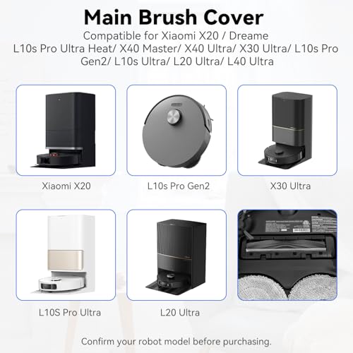 Image of Brush Guards Back Cover for Dreame X30 Ultra /X40 Ultra /L10s Ultra /L20 Ultra /L10s Pro Ultra /L10s Plus /Gen 2 /L30 Ultra /L40 Ultra /D10s Plus /Gen 2 /L10s Ultra Gen 2 / D9 Max Gen 2 /Xiaomi X20+(Black)